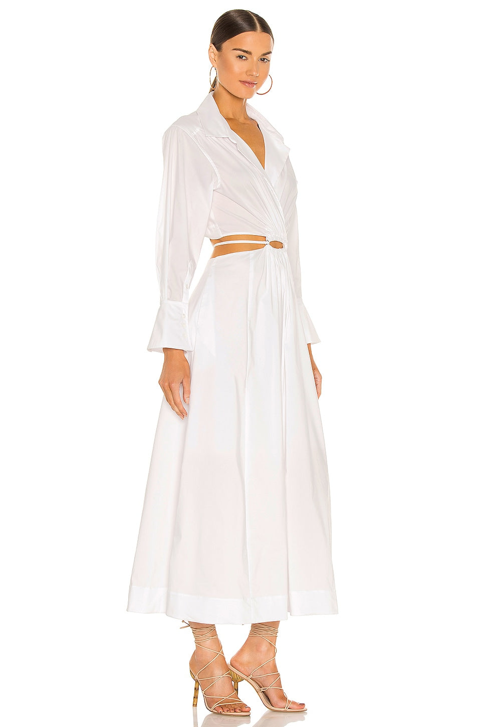 Alex Pleated Cut Out Dress in White