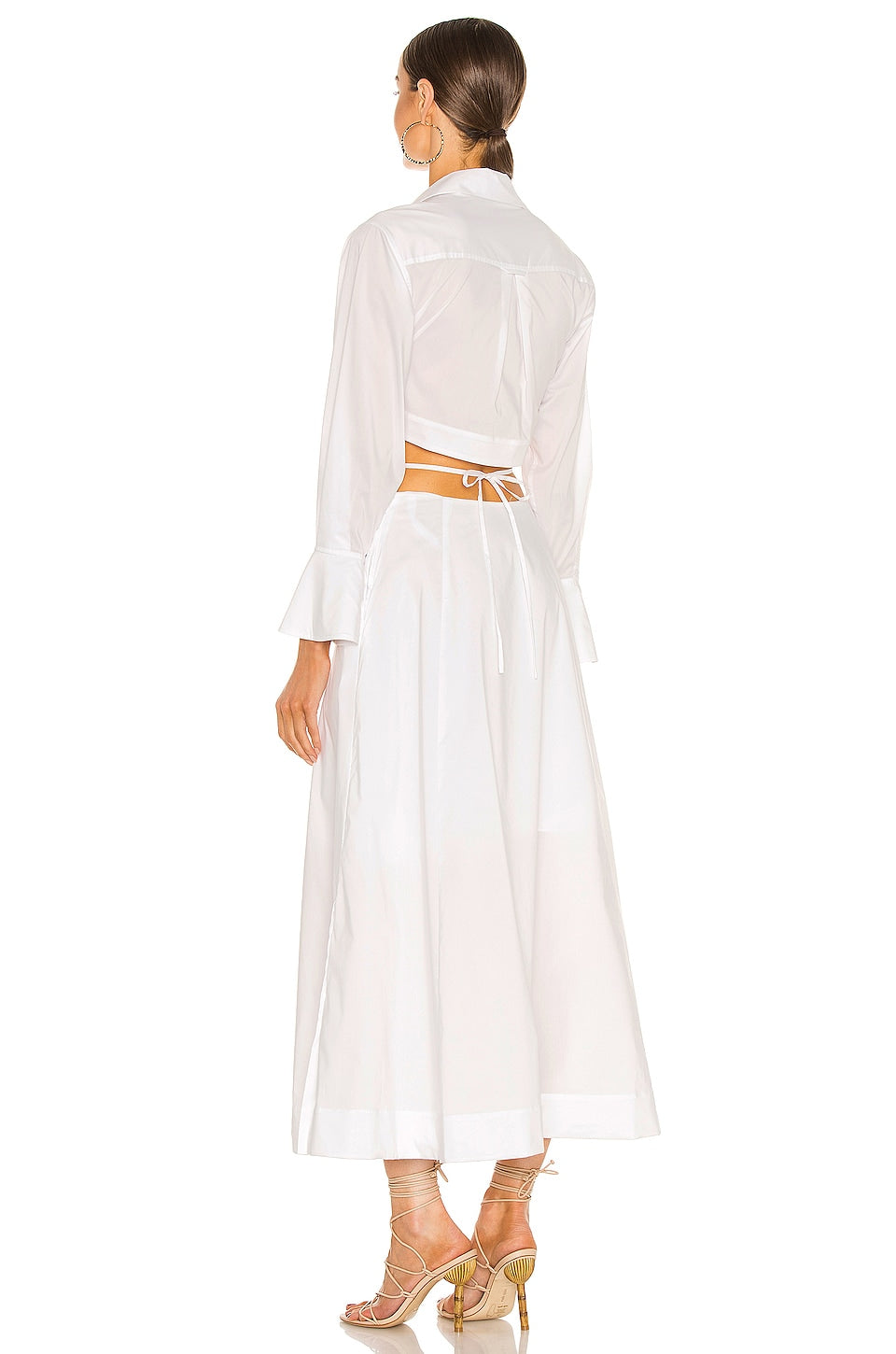 Alex Pleated Cut Out Dress in White