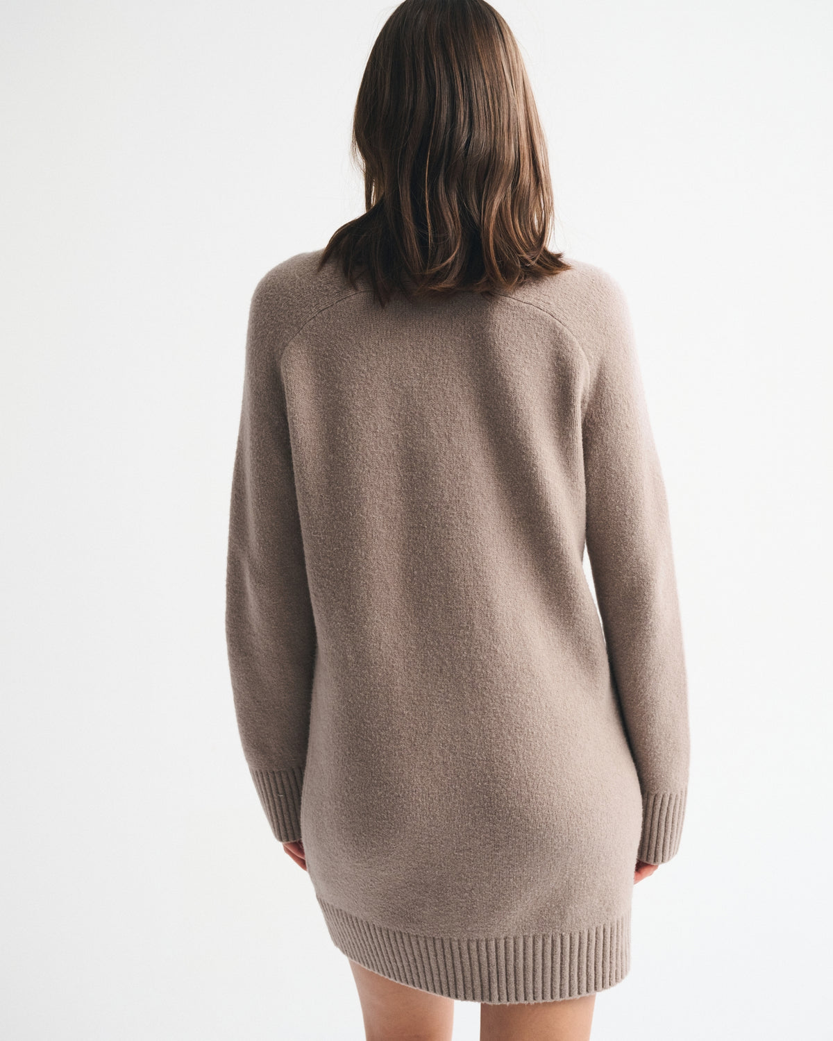 Long-Sleeve Cardigan Mini Sweater Dress