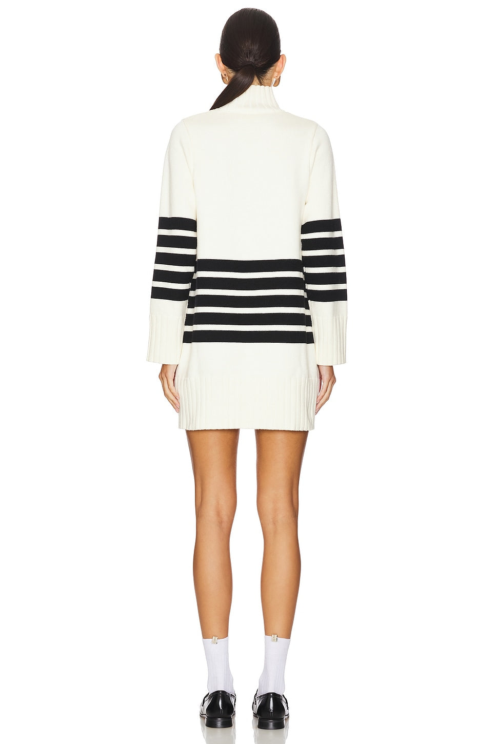 Abbey Sweater Dress in Ivory & Black