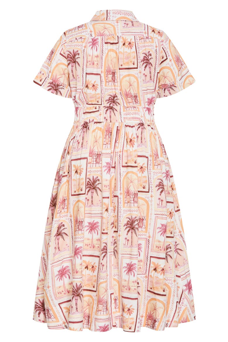 Lana Postcard Print Maxi Shirtdress