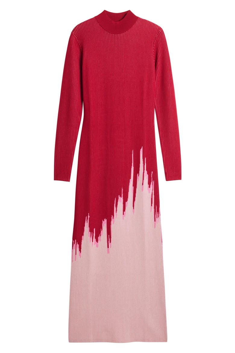Mock Neck Maxi Ombré Sweater Dress