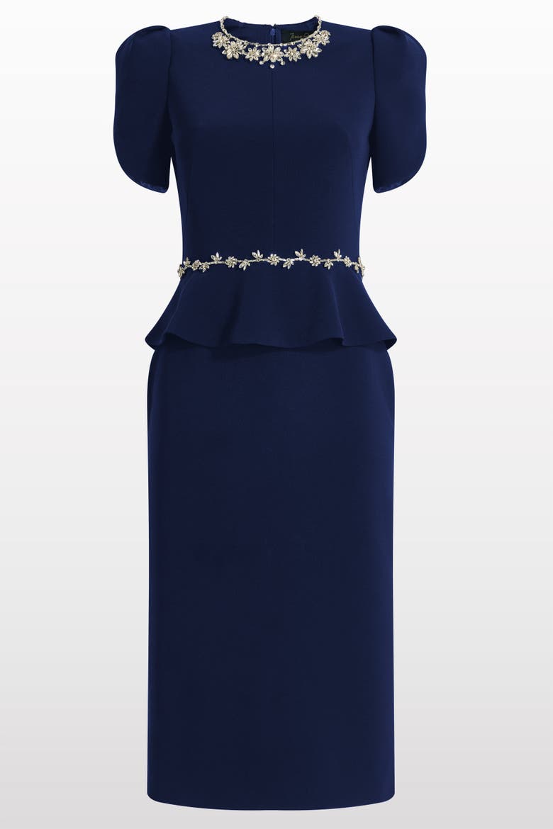 Jules Floral-Embellished Midi Dress