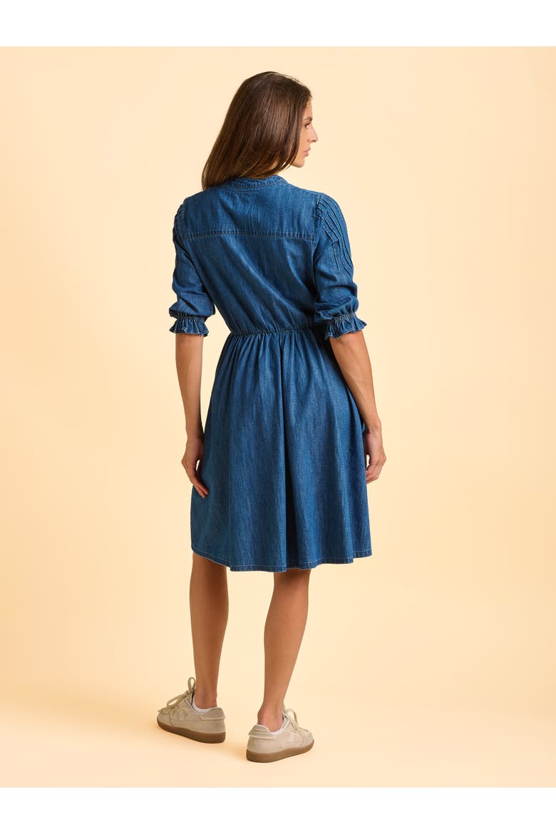 Icylyn 3/4 Sleeve Round Neck Midi Dress