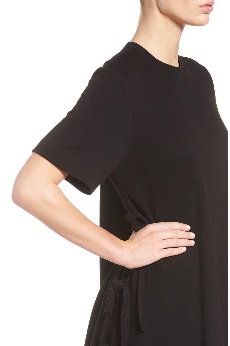Flared Side Tie Jersey Dress