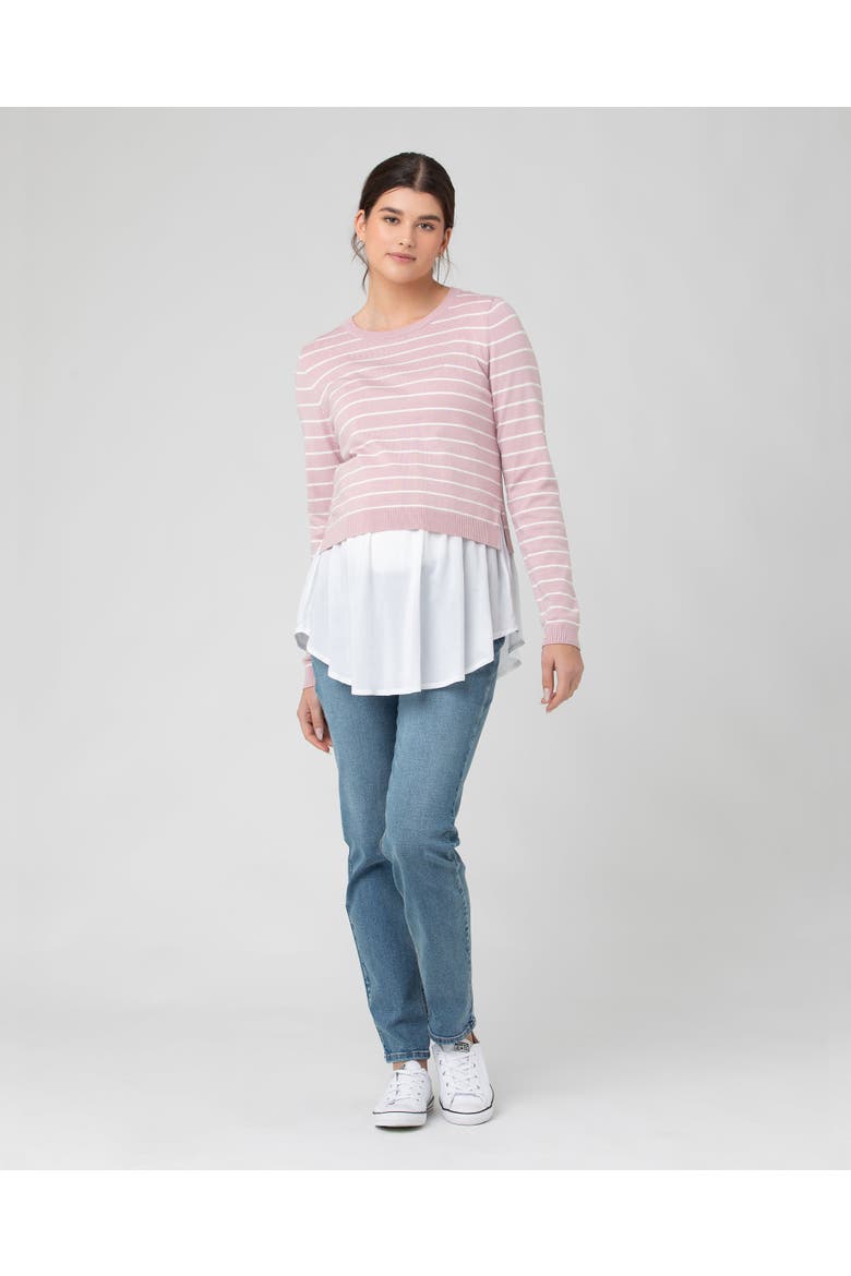Sia Nursing Knit Dusty Pink / White