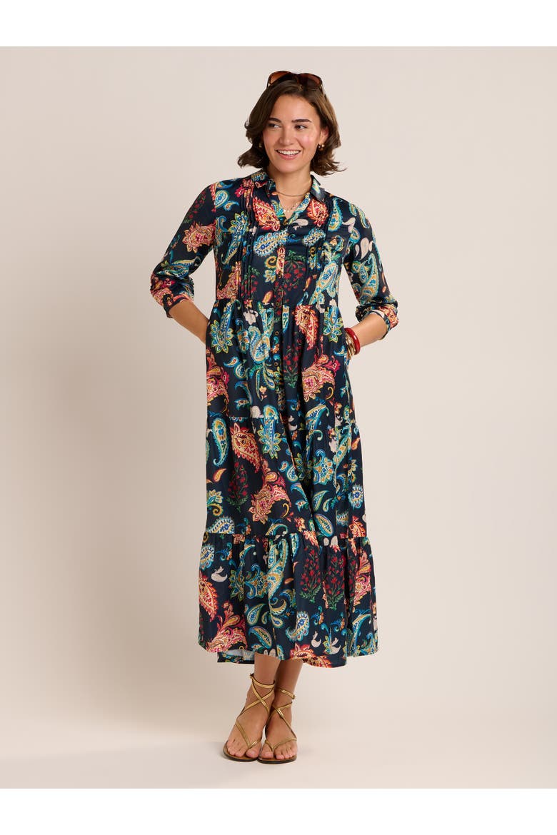 Estrella Sculpted Collar Maxi Dress