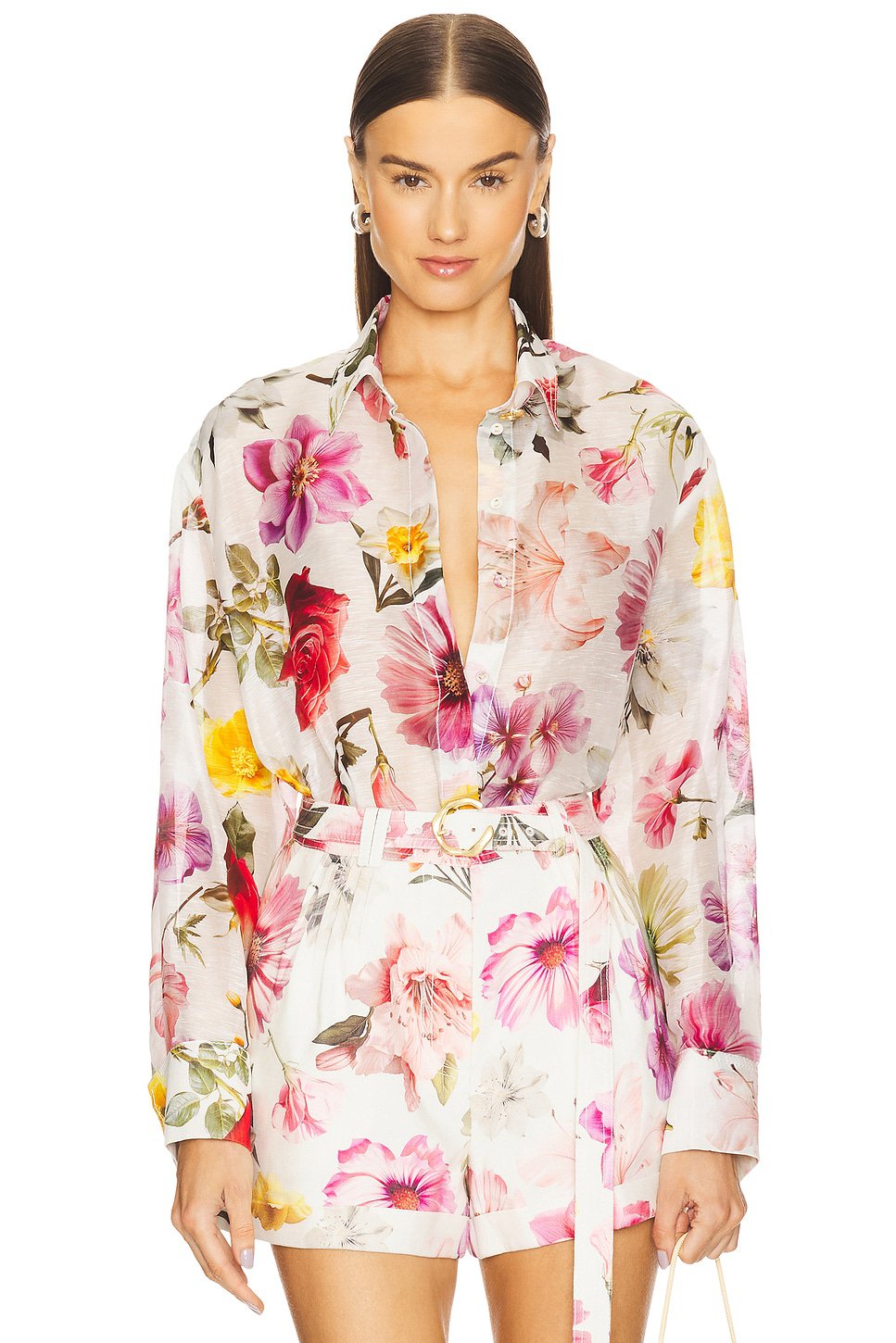 Aje Fleur Shirt in Collage Floral - Image 1