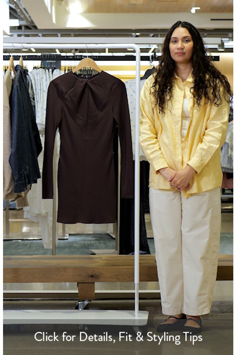 Drape Long Sleeve Sheath Dress