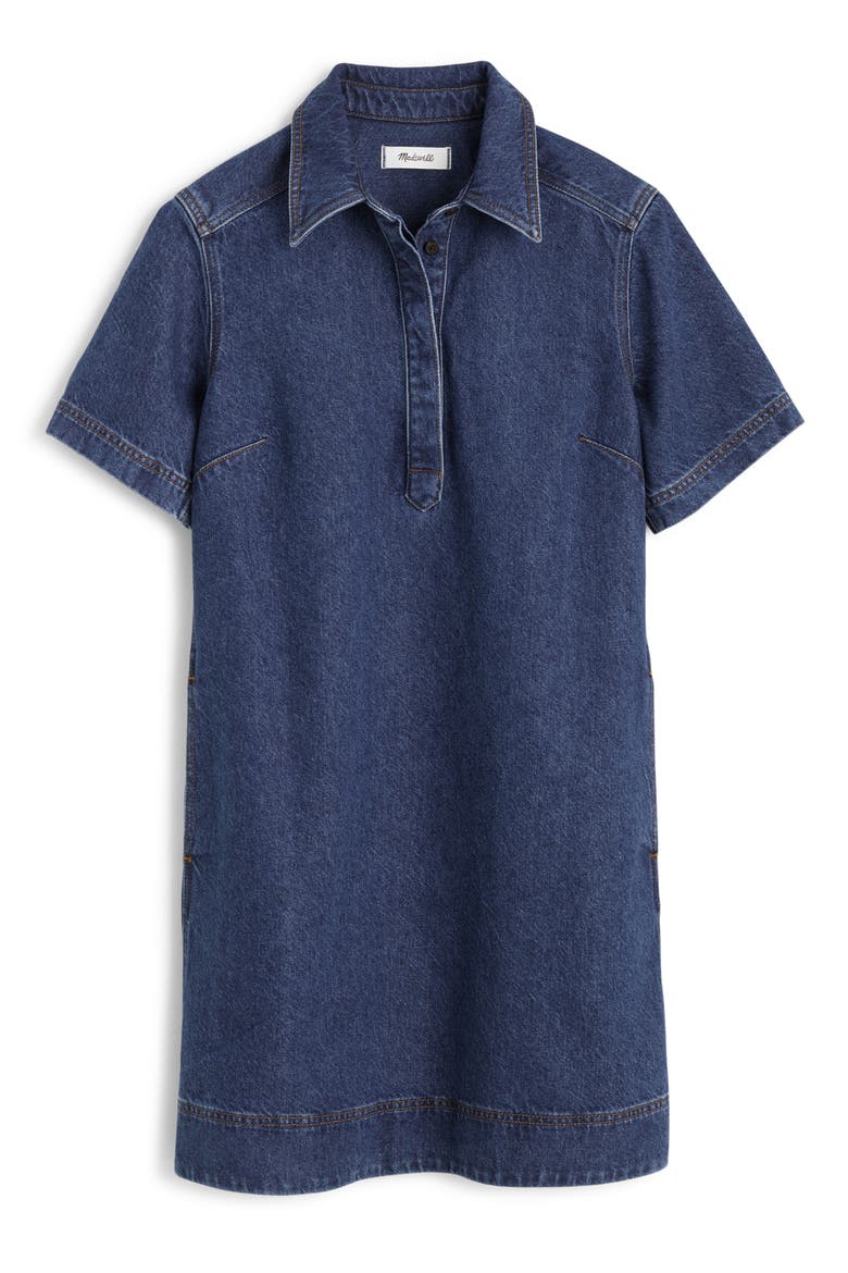 Airy Denim Polo Minidress