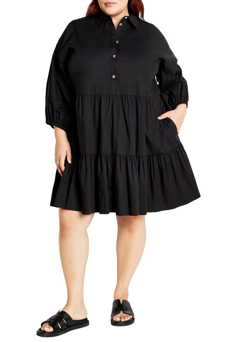 Vanessa Tiered Shirtdress