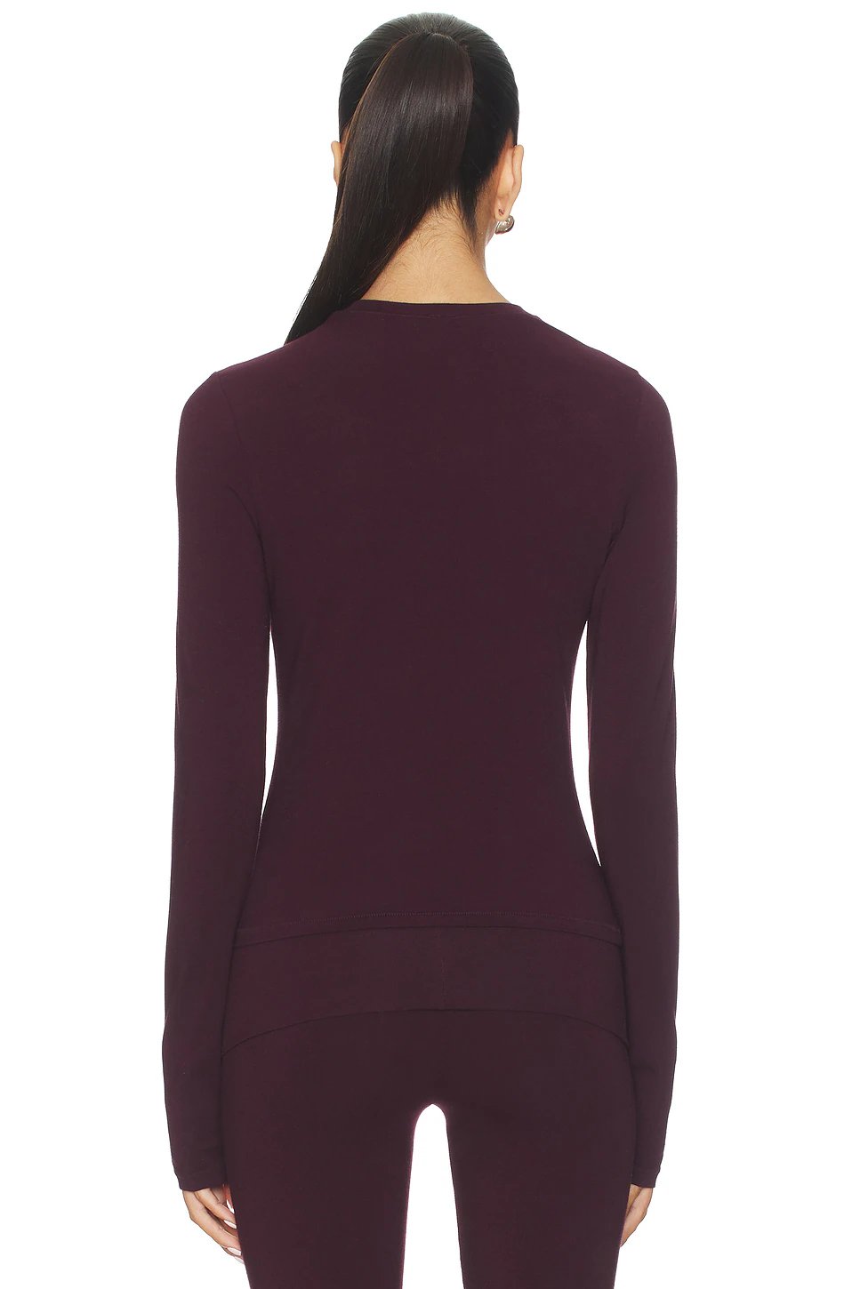 SKIMS Cotton Jersey Long Sleeve T-shirt in Currant - Image 3