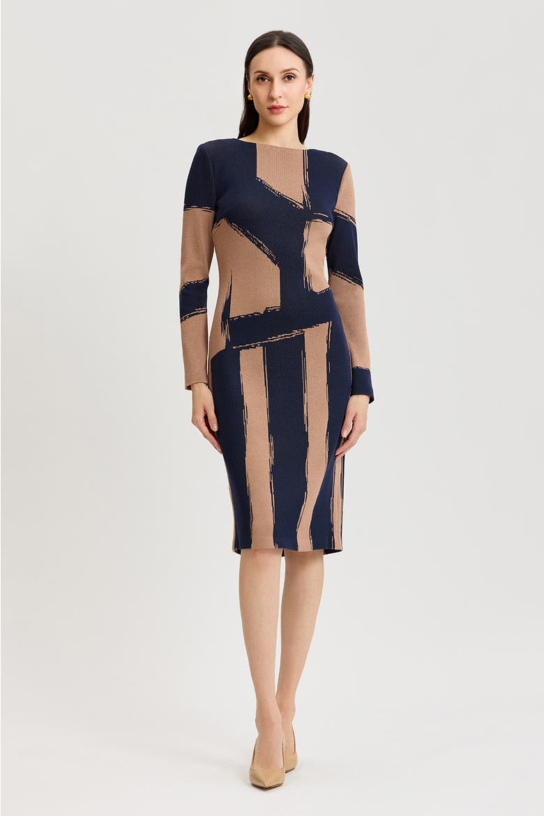 Brushstroke Soft Knit Sheath Dress