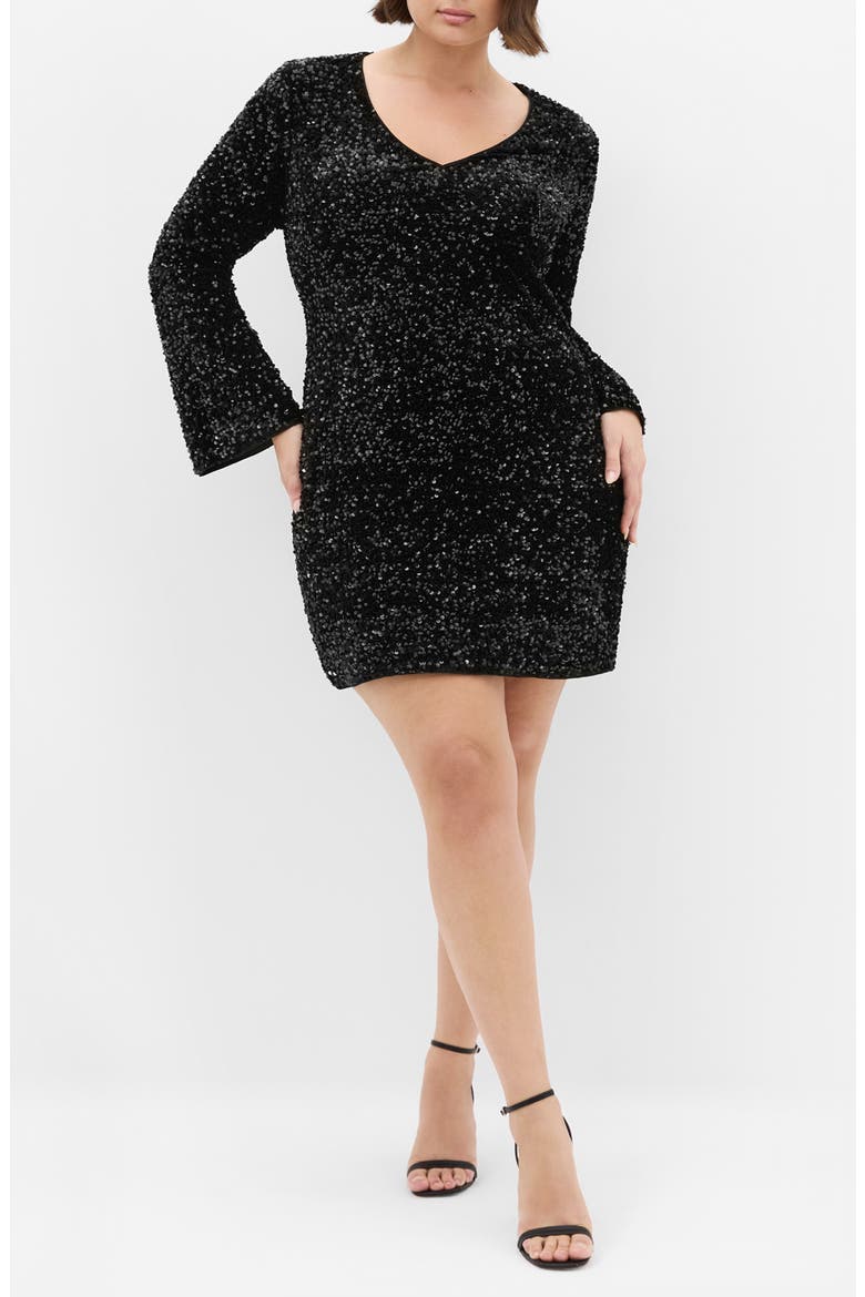 Paislee Sequin Long Sleeve Dress