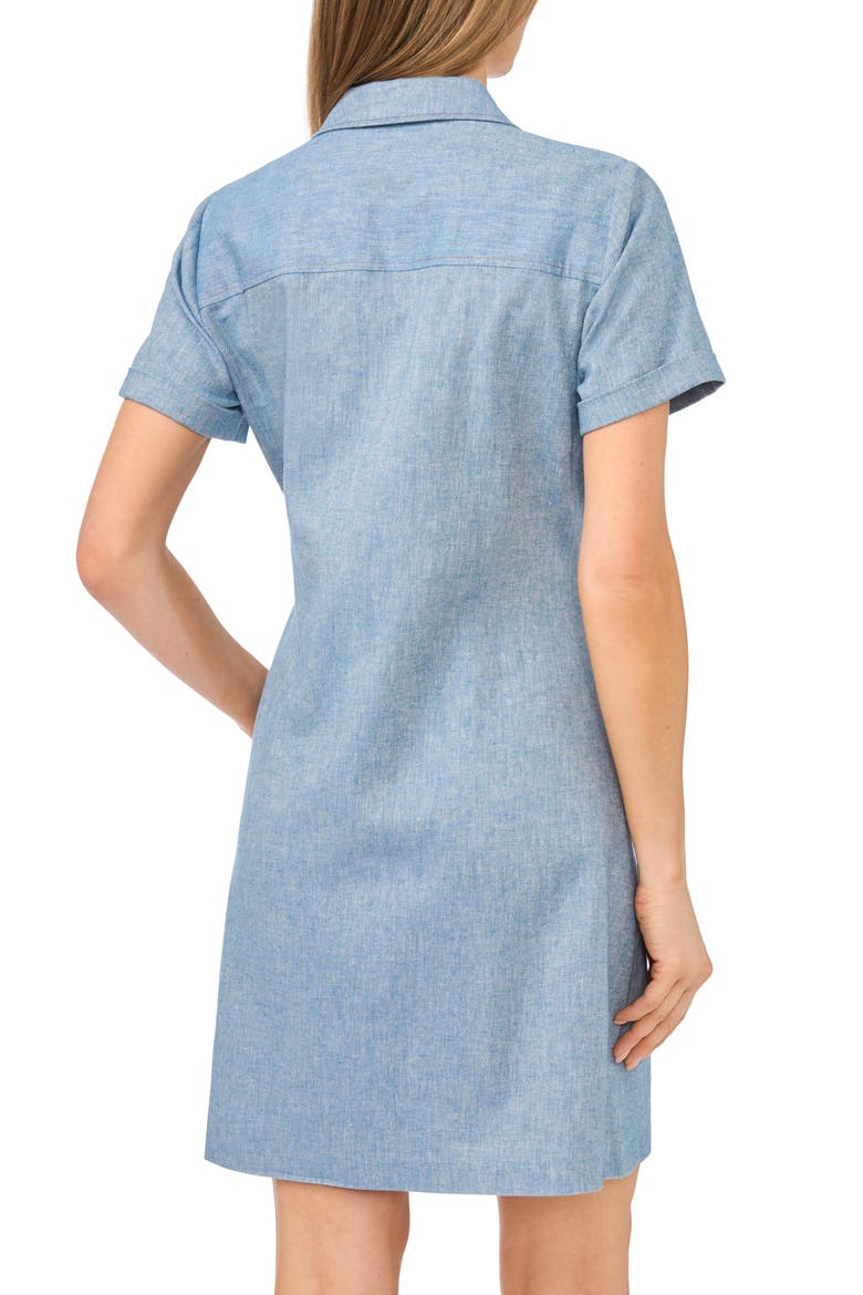 Chambray Cotton & Linen Blend Shirtdress
