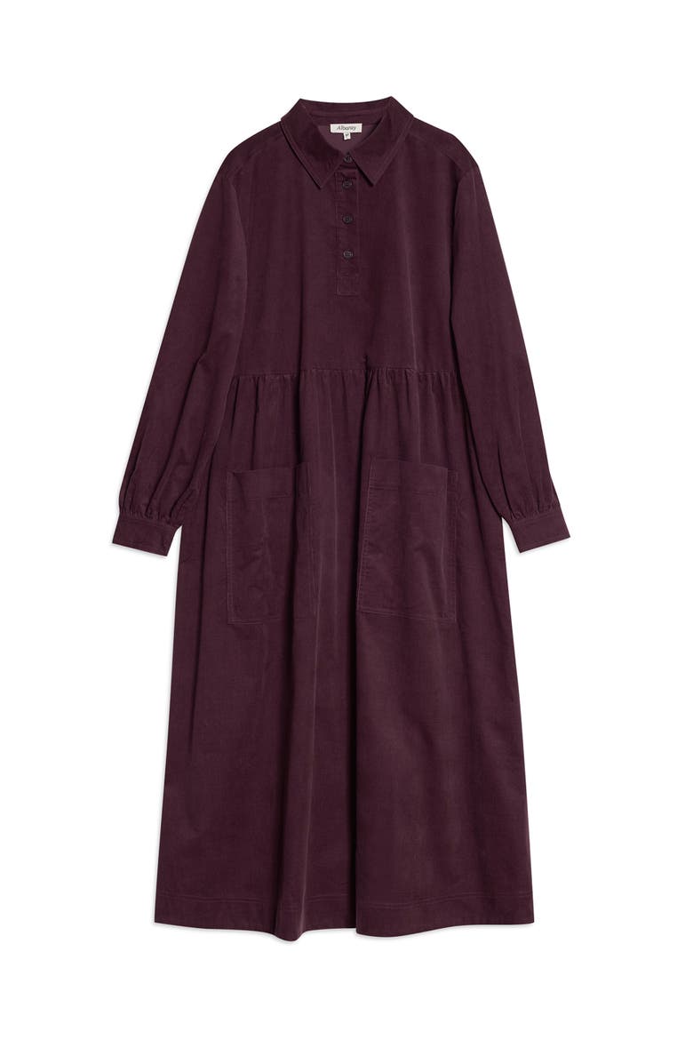Cord Placket Midi Dress