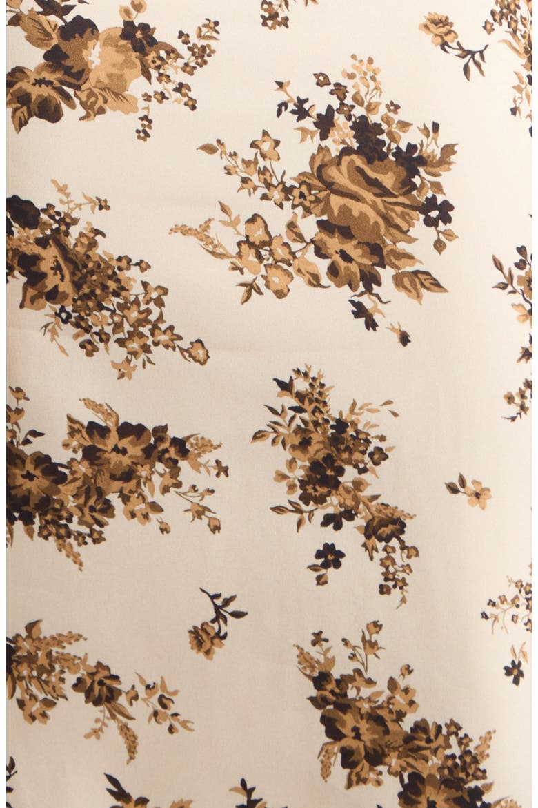 Envers Floral Satin Sheath Midi Dress