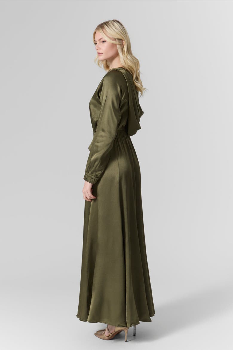 Silk Hooded Maxi Dress