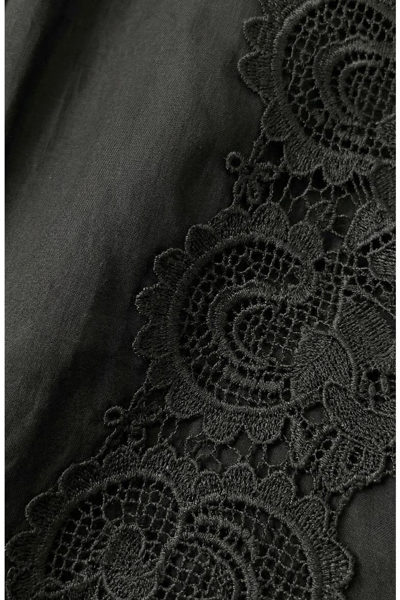 Lace Trim Button Front Mini Dress