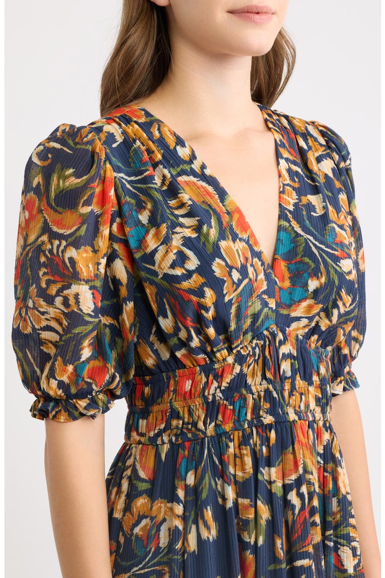 Textured Shirred Maxi Dress