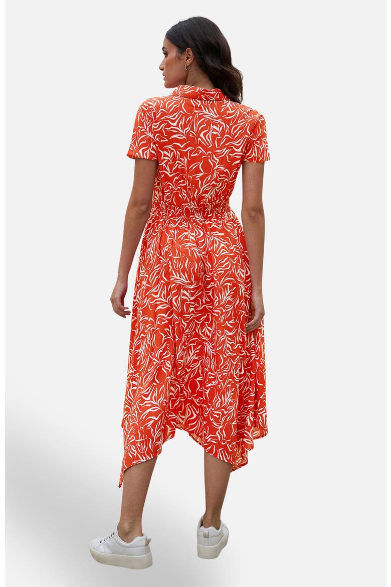 Printed Midi Ruched Shirt Dress
