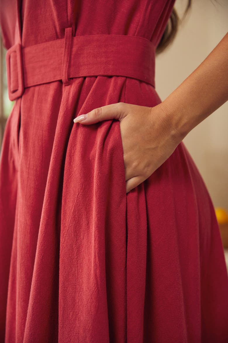 Rustic Elegance Fit & Flare Shirt Dress