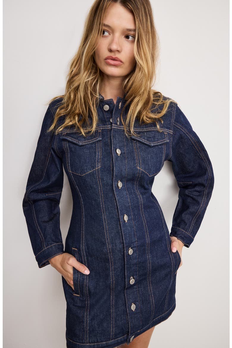Long Sleeve Denim Minidress