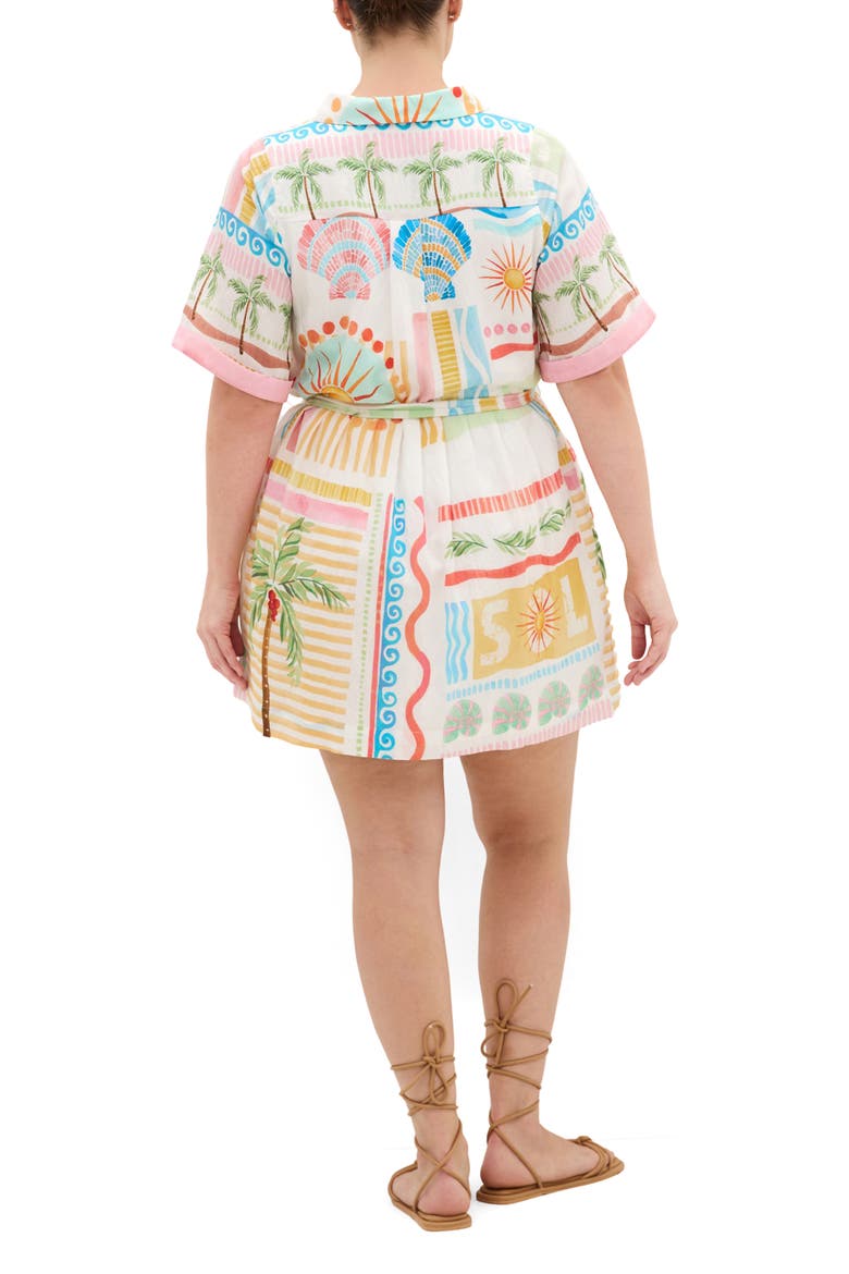 Lia Tie Waist Mini Shirtdress