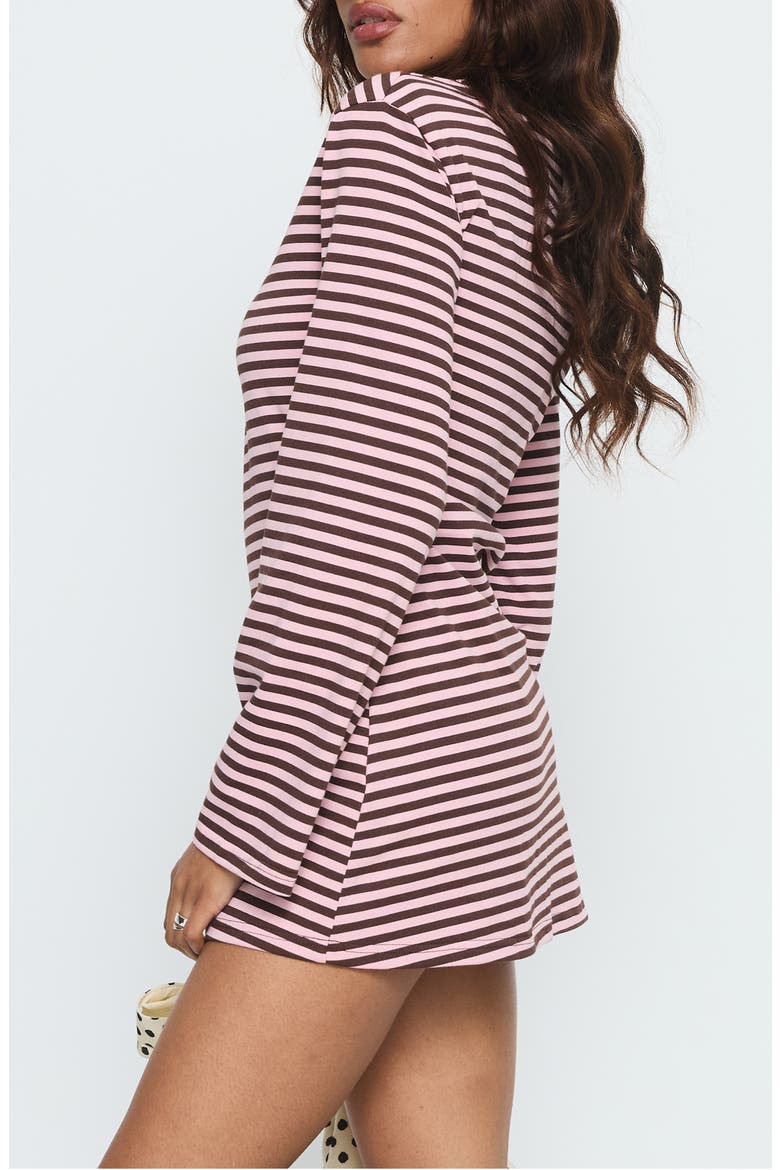 Lulolah Stripe Long Sleeve T-Shirt Minidress