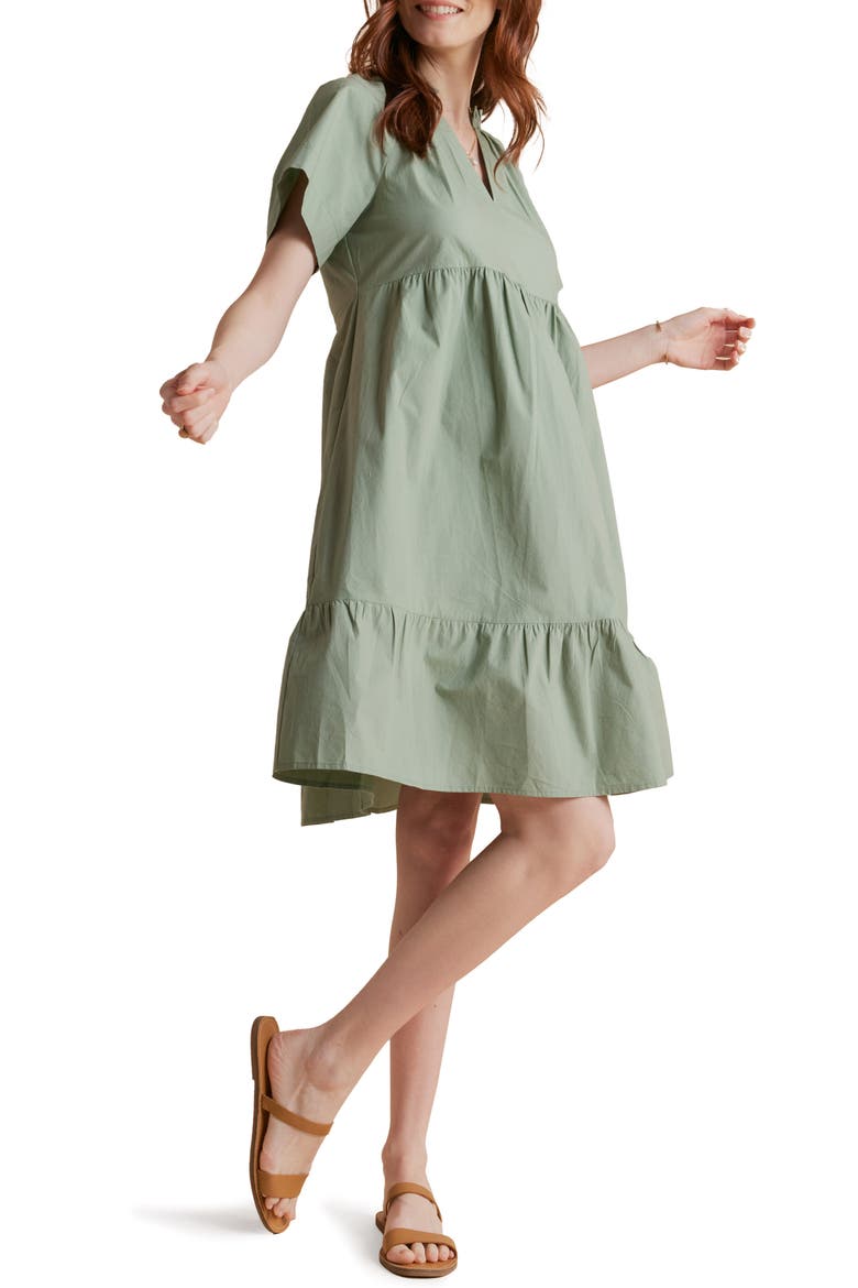 Tiered Cotton Maternity Dress