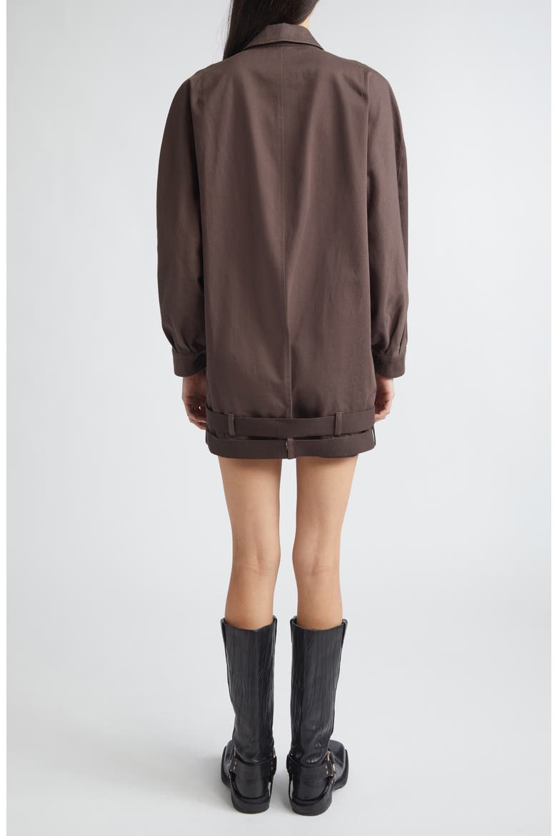 Long Sleeve Cotton Twill Minidress