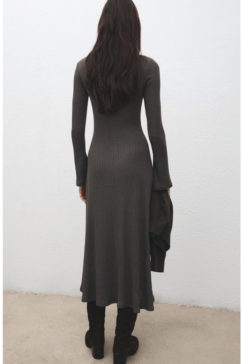 Long Sleeve Rib Midi Dress