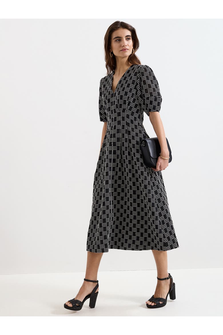 Yasmine V-Neck Printed A-Line Dress