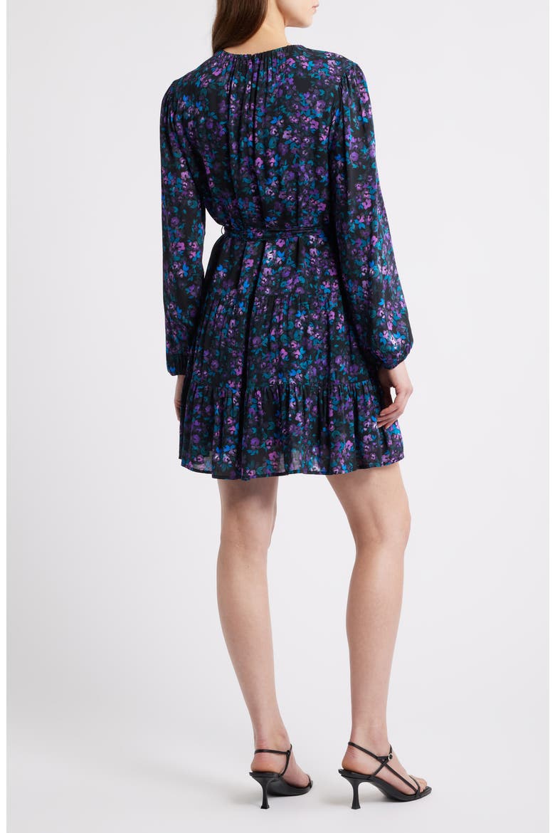 Floral Belted Tiered Minidress