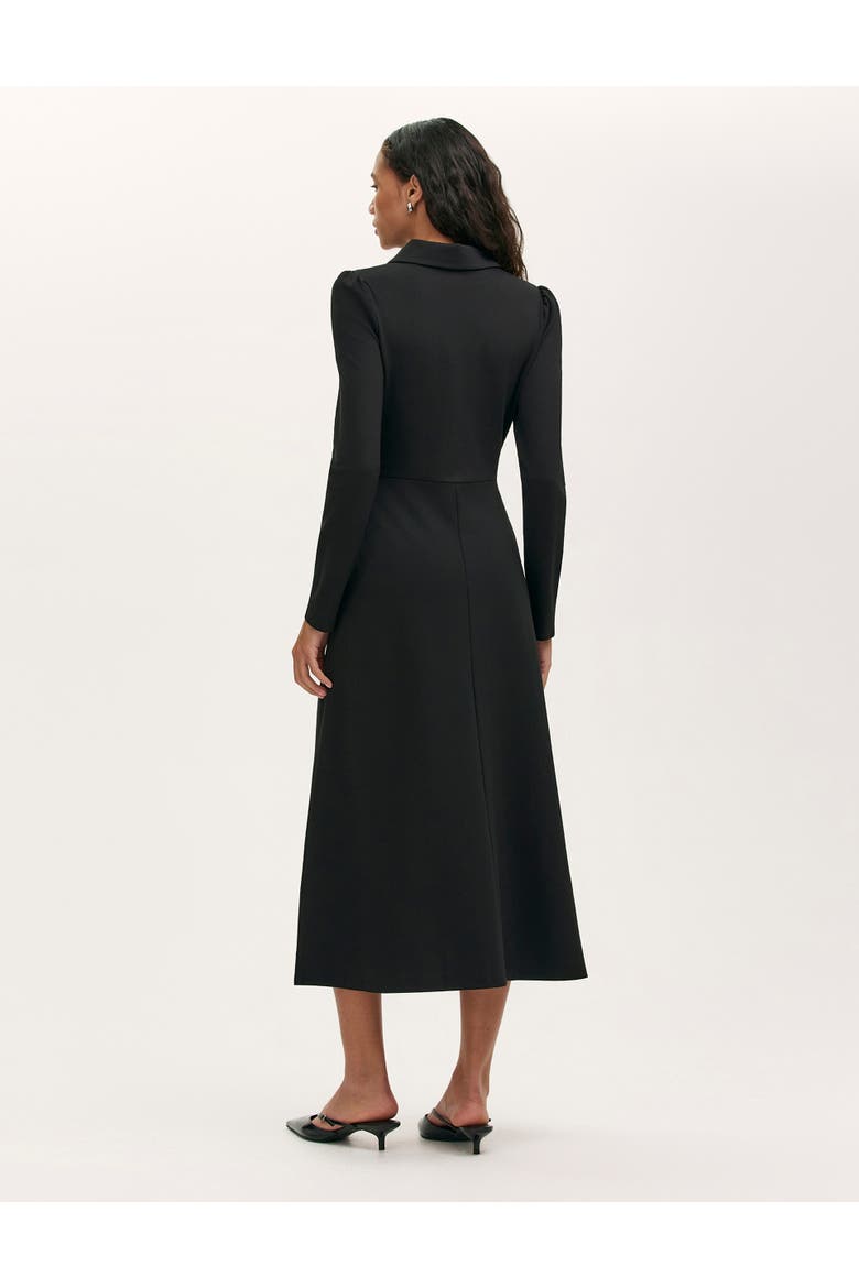 Elvira Ponte Jersey Zip Front Midi Dress