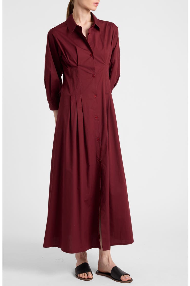 Miley Midi Shirt Dress in Cotton Stretch