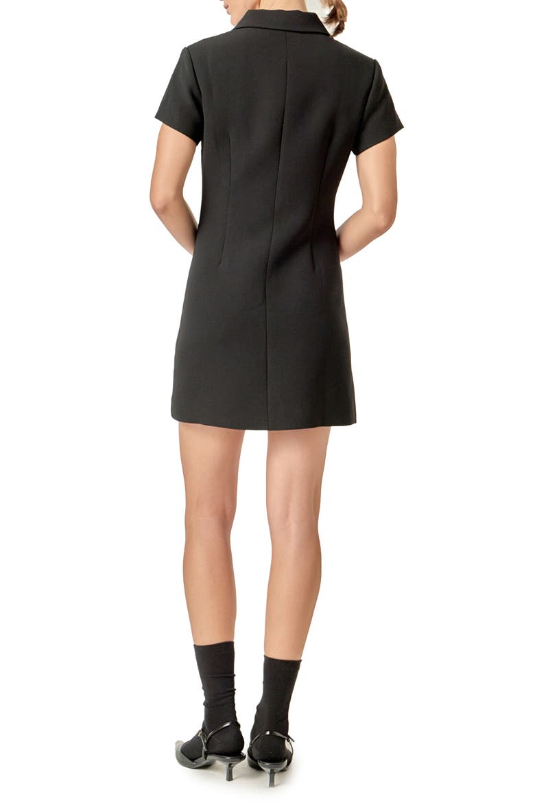 Velvet Button Mini Shirdress