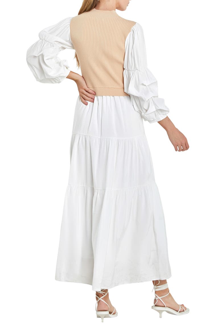 Layered Mixed Media Maxi Dress