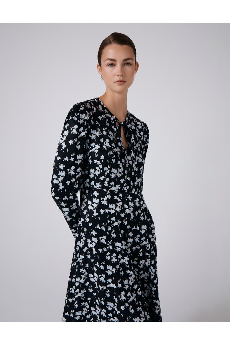 Ana Floral Satin Midi Dress