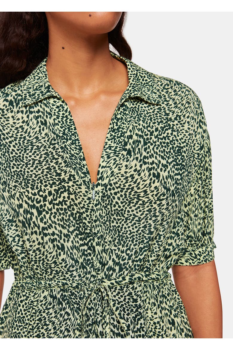 Diagonal Leopard Print Midi Dress
