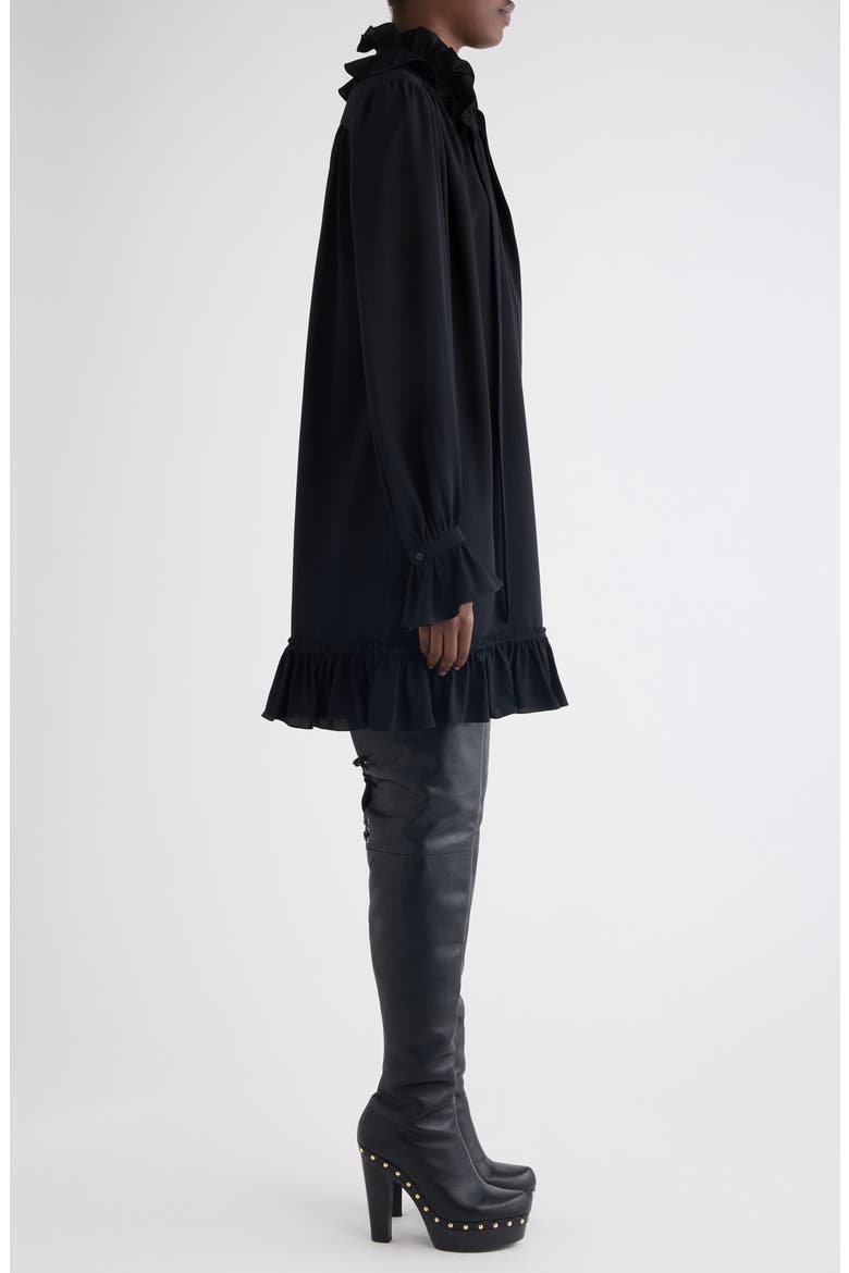 Long Sleeve Organic Silk Crêpe de Chine Minidress