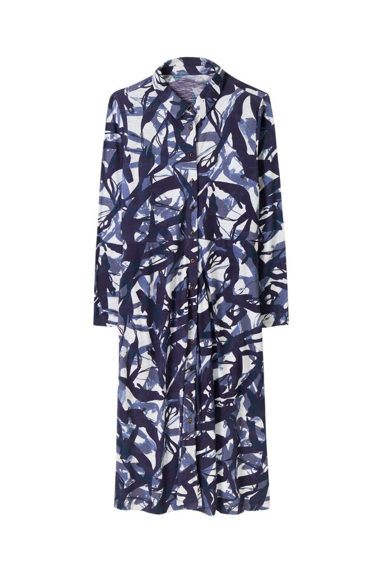 Slub Jersey Shirt Midi Dress