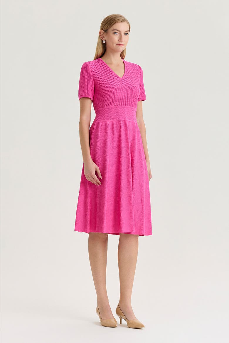 Fit-N-Flare Multi-Stitch Soft Knit Dress