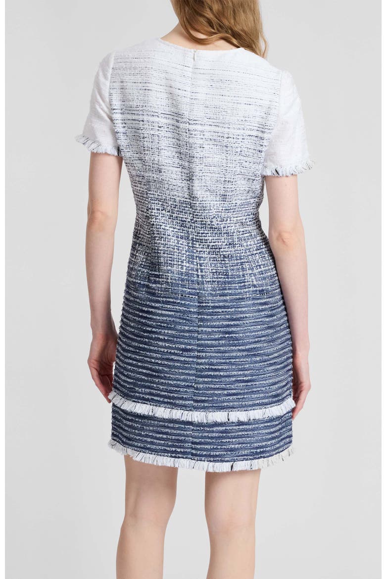 Melania Short Sleeve Shift Dress in Ombre Tweed