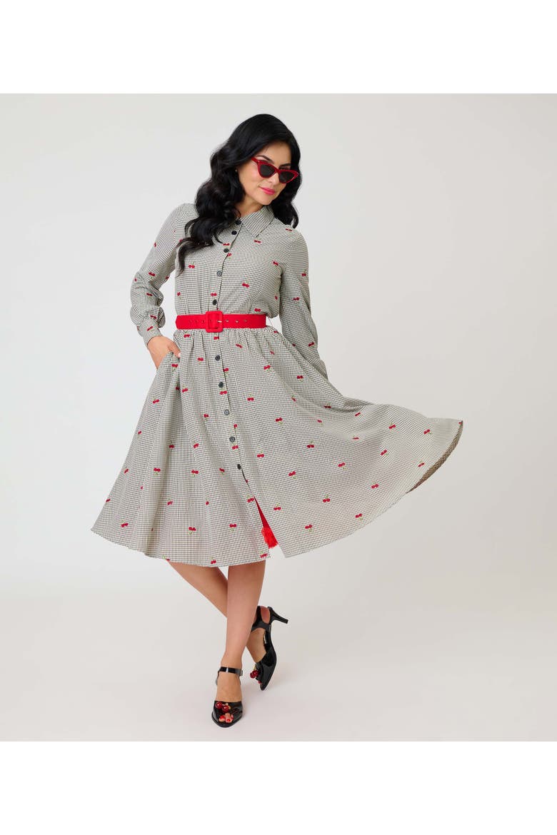 Long Sleeve Belted Shirt Dress
