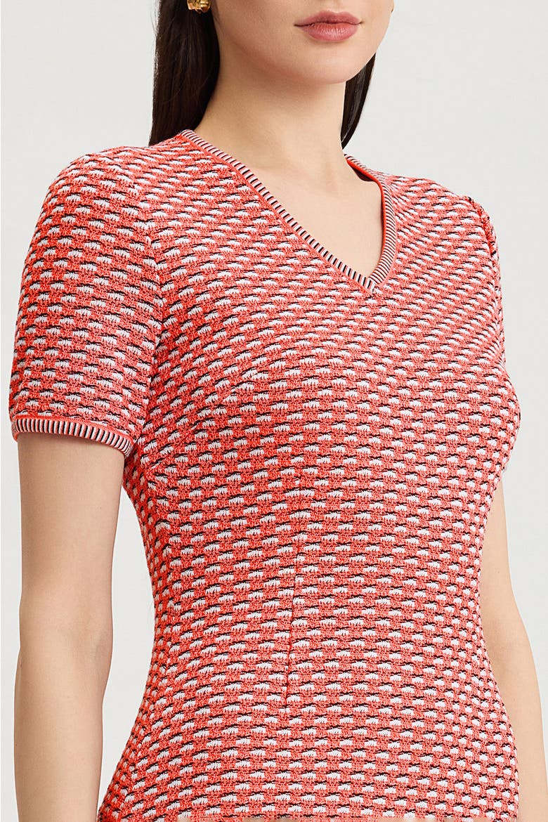 A-Line Textured Multi-Stitch Midi Dress