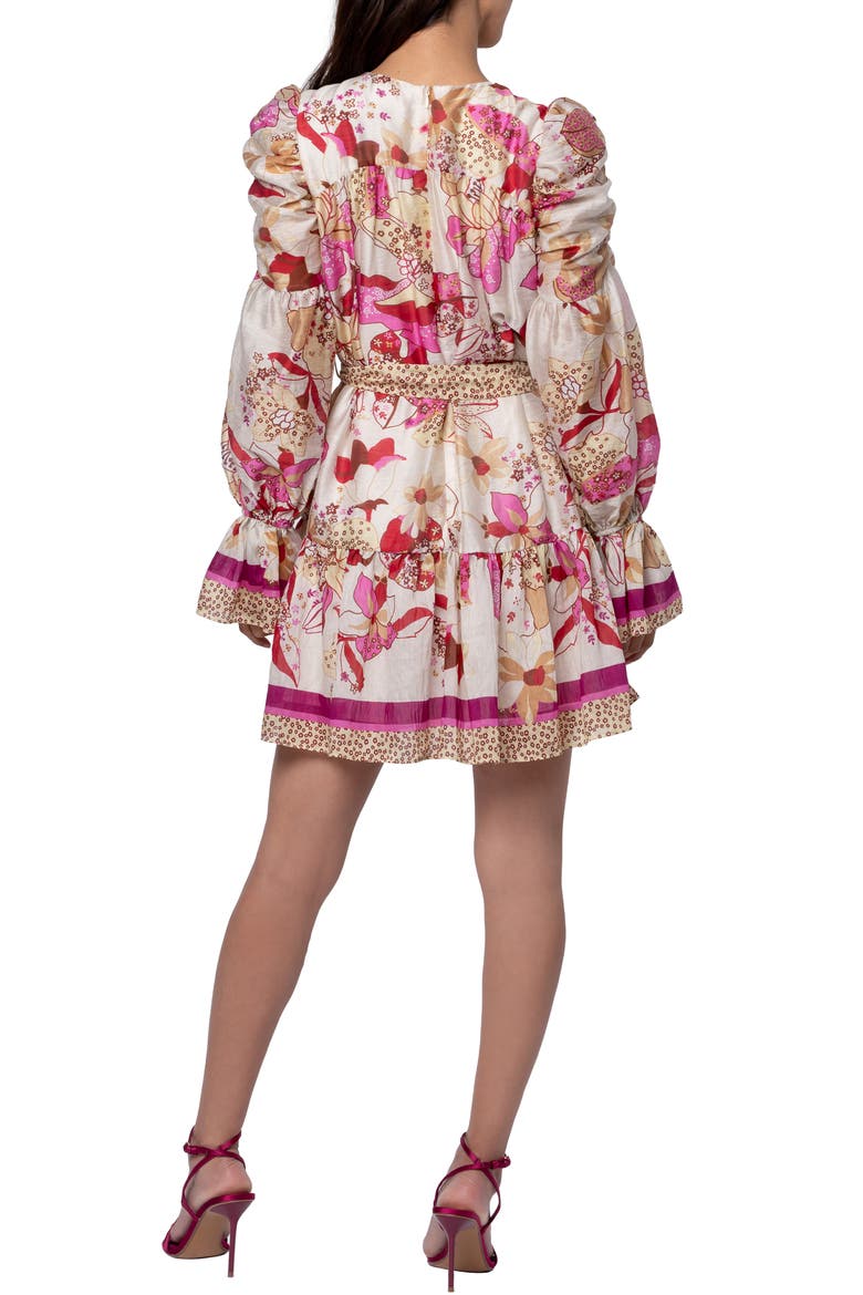 Adele Mixed Print Long Sleeve Dress
