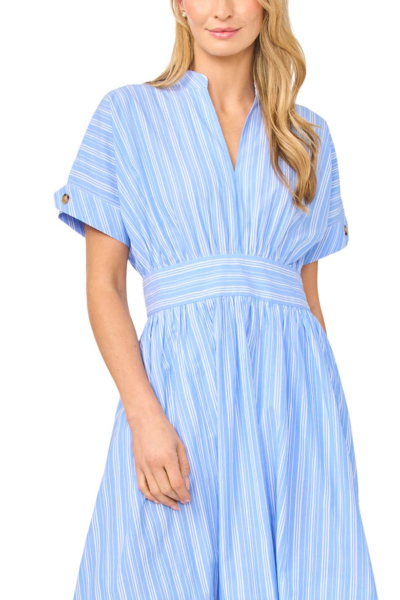 Stripe Cotton Midi Dress