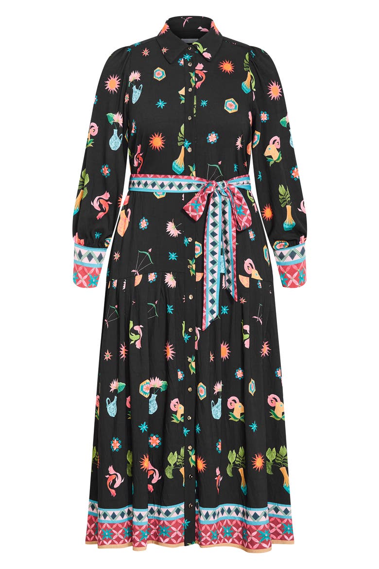 Lina Long Sleeve Belted Maxi Shirtdress