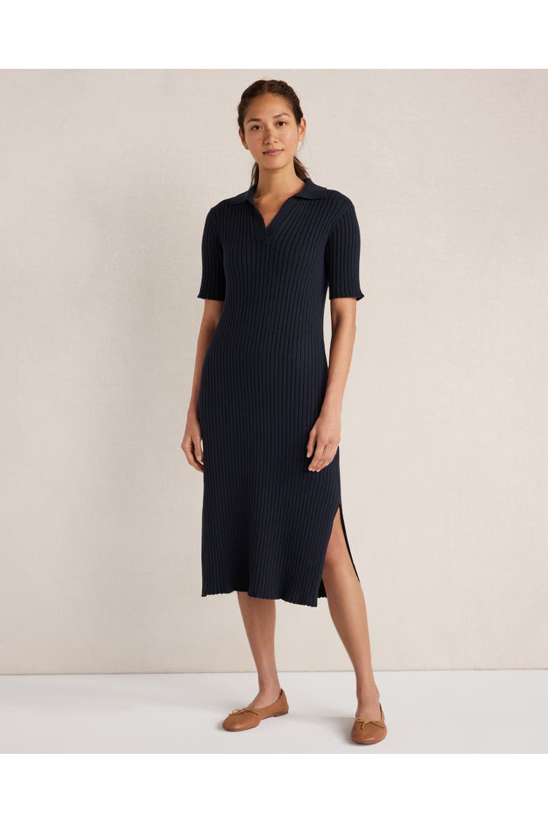 Organic Cotton Ribbed Midi Dress
